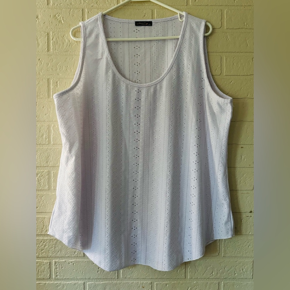 White Eyelet Tank Top
